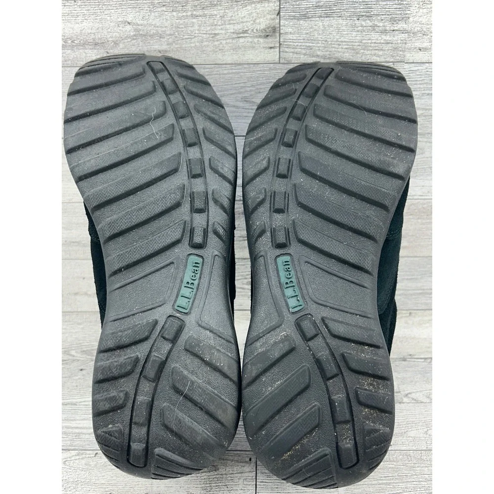 LL Bean Mens Comfort Mocs‎ Black Suede Slip On Shoes 254540 Size 10 Medium